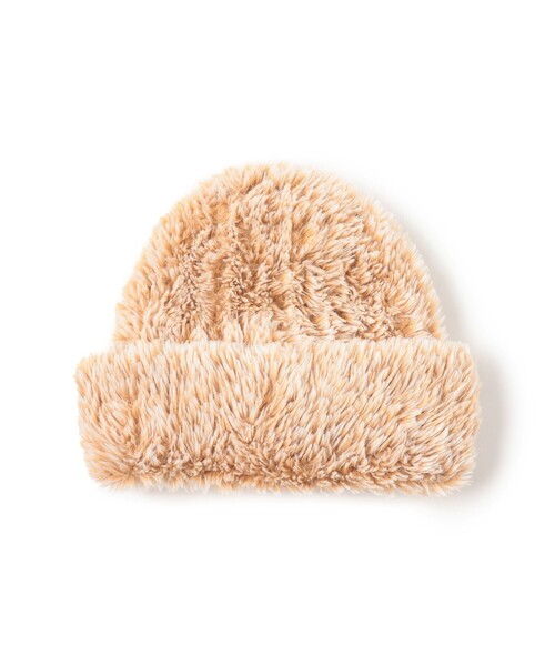 Ray BEAMS（レイビームス）の「ニット ファー ワッチ（ニットキャップ/ビーニー・レディース・ベージュ/ブラック・ONE SIZE）」の5枚目の写真