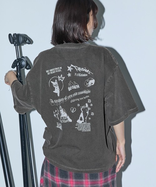 Anchor Smith（アンカー スミス）の「ヴィンテージ加工 オーバーサイズ アニマルデザイン半袖Tシャツ（Tシャツ/カットソー・レディース・ブラック/オフホワイト/ブラック系・M/L）」の8枚目の写真