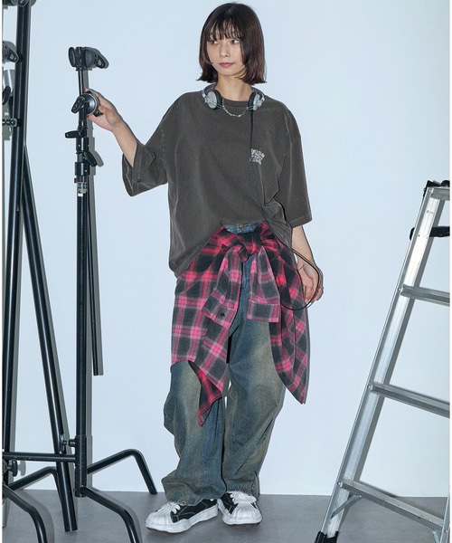 Anchor Smith（アンカー スミス）の「ヴィンテージ加工 オーバーサイズ アニマルデザイン半袖Tシャツ（Tシャツ/カットソー・レディース・ブラック/オフホワイト/ブラック系・M/L）」の9枚目の写真