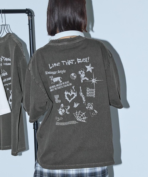 Anchor Smith（アンカー スミス）の「ヴィンテージ加工 オーバーサイズ アニマルデザイン半袖Tシャツ（Tシャツ/カットソー・レディース・ブラック/オフホワイト/ブラック系・M/L）」の17枚目の写真