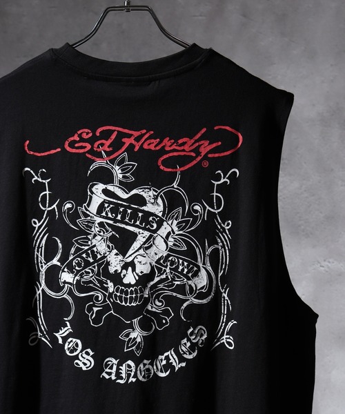 Ed Hardy(エドハーディー)の「ED HARDY ノースリーブTシャツ(Tシャツ/カットソー・メンズ・ブラック系3/ブラック系2/ブラック系4/ブラック系1・L/M)」の4枚目の写真