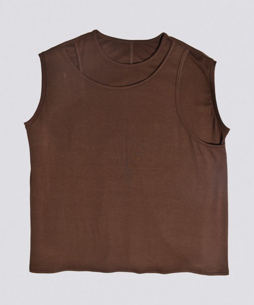 kiehtova（キエトヴァ）の「【kiehtova】LAYERED TANK TOPS/レイヤード タンクトップス（タンクトップ・レディース・ブラウン/ホワイト/グリーン・FREE）」の6枚目の写真