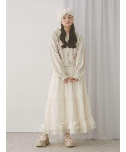 セール】ribbonチュールギャザーフレアスカート（スカート