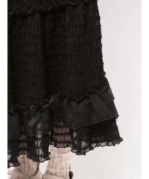 セール】ribbonチュールギャザーフレアスカート（スカート）｜merry