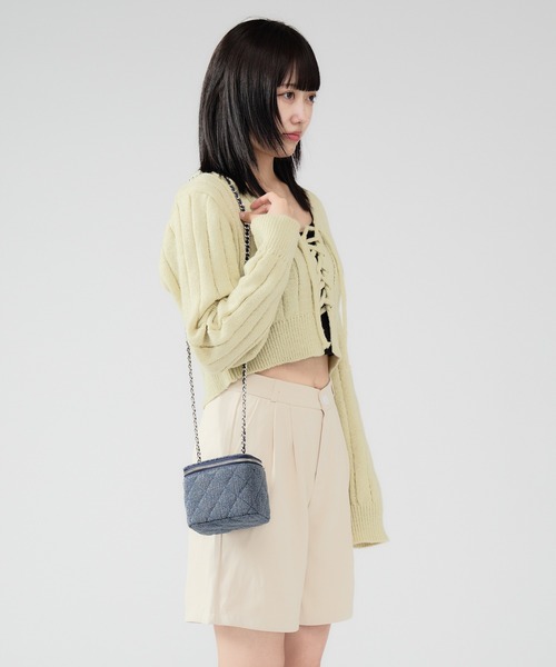 Chick(チック)の「Quilting Square Puch / キルティングスクエアポーチ バニティバッグ(ショルダーバッグ・レディース・ネイビー/ブルー/ブラック・FREE)」の21枚目の写真