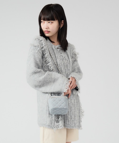 Chick(チック)の「Quilting Square Puch / キルティングスクエアポーチ バニティバッグ(ショルダーバッグ・レディース・ネイビー/ブルー/ブラック・FREE)」の13枚目の写真