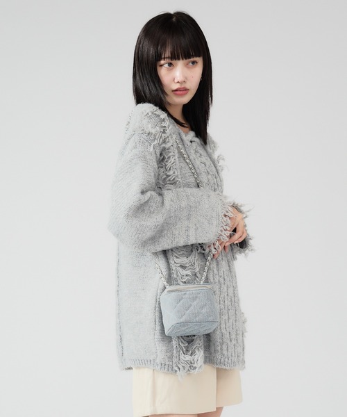 Chick(チック)の「Quilting Square Puch / キルティングスクエアポーチ バニティバッグ(ショルダーバッグ・レディース・ネイビー/ブルー/ブラック・FREE)」の11枚目の写真