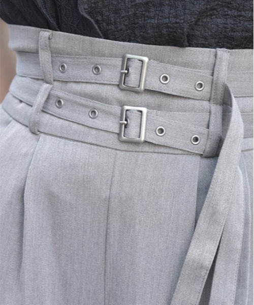 axes femme（アクシーズファム）の「ダブルベルトワイドパンツ（その他パンツ・レディース・チャコール/ネイビー/ブラック・FREE）」の9枚目の写真