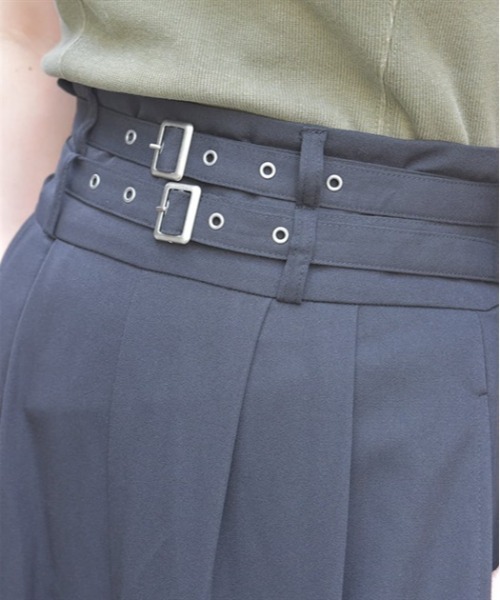 axes femme（アクシーズファム）の「ダブルベルトワイドパンツ（その他パンツ・レディース・チャコール/ネイビー/ブラック・FREE）」の14枚目の写真