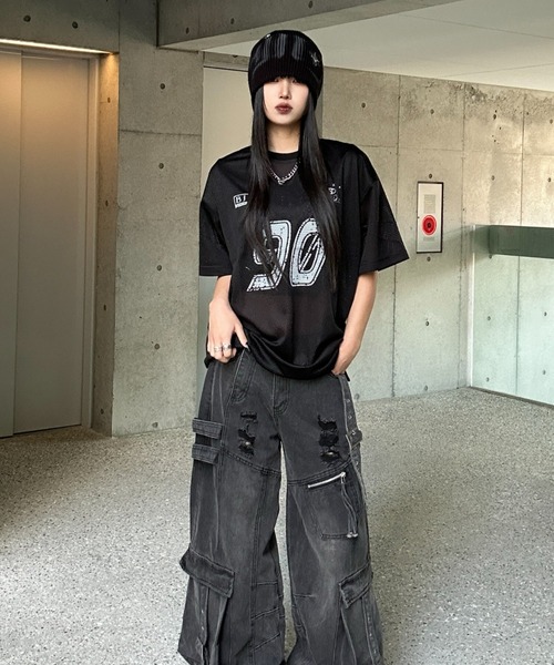 Ksg ワイドレッグベルトデザインデニム ワイドレッグベルトデザインデニム（デニムパンツ）｜KsG