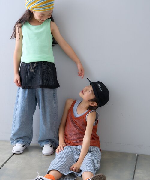 CIAOPANIC TYPY（チャオパニックティピー）の「【KIDS】メッシュレイヤードリブタンクトップ（タンクトップ・キッズ・ピンク/ブラウン/ベージュ/ブラック・XX-LARGE/SMALL/MEDIUM/LARGE/X-LARGE）」の7枚目の写真