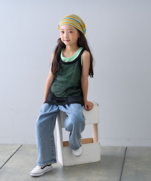 CIAOPANIC TYPY（チャオパニックティピー）の「【KIDS】メッシュレイヤードリブタンクトップ（タンクトップ・キッズ・ピンク/ブラウン/ベージュ/ブラック・XX-LARGE/SMALL/MEDIUM/LARGE/X-LARGE）」の13枚目の写真