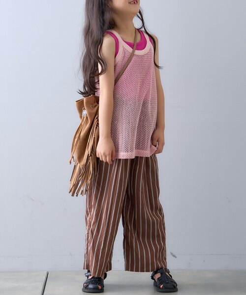 CIAOPANIC TYPY（チャオパニックティピー）の「【KIDS】メッシュレイヤードリブタンクトップ（タンクトップ・キッズ・ピンク/ブラウン/ベージュ/ブラック・XX-LARGE/SMALL/MEDIUM/LARGE/X-LARGE）」の15枚目の写真