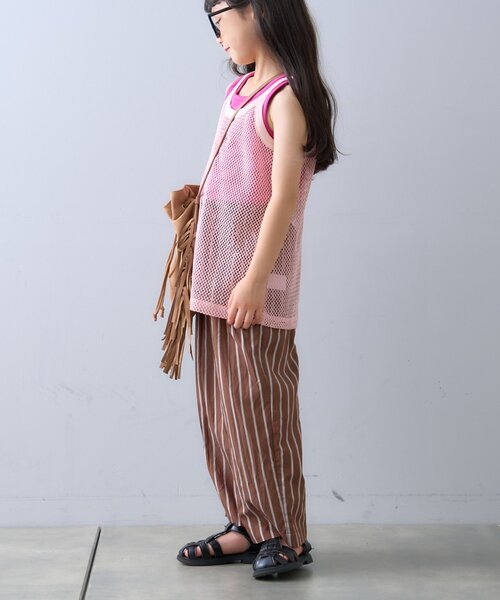 CIAOPANIC TYPY（チャオパニックティピー）の「【KIDS】メッシュレイヤードリブタンクトップ（タンクトップ・キッズ・ピンク/ブラウン/ベージュ/ブラック・XX-LARGE/SMALL/MEDIUM/LARGE/X-LARGE）」の17枚目の写真