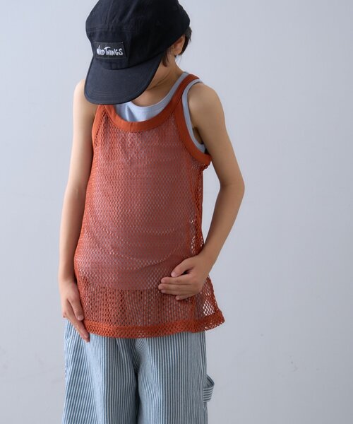 CIAOPANIC TYPY（チャオパニックティピー）の「【KIDS】メッシュレイヤードリブタンクトップ（タンクトップ・キッズ・ピンク/ブラウン/ベージュ/ブラック・XX-LARGE/SMALL/MEDIUM/LARGE/X-LARGE）」の22枚目の写真