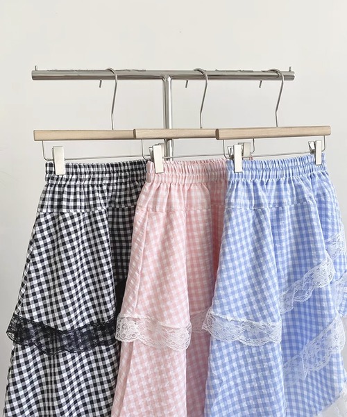 frunco(フランコ)の「ギンガムチェックアシメスカート(スカート・レディース・ピンク/ブラック/ブルー・MEDIUM)」の10枚目の写真