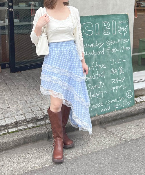 frunco(フランコ)の「ギンガムチェックアシメスカート(スカート・レディース・ピンク/ブラック/ブルー・MEDIUM)」の19枚目の写真