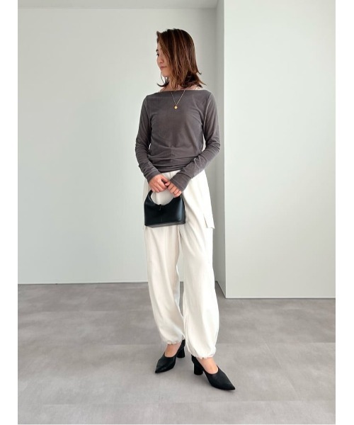 セール】2wayボートネックベロアトップス（Tシャツ/カットソー）｜ur's