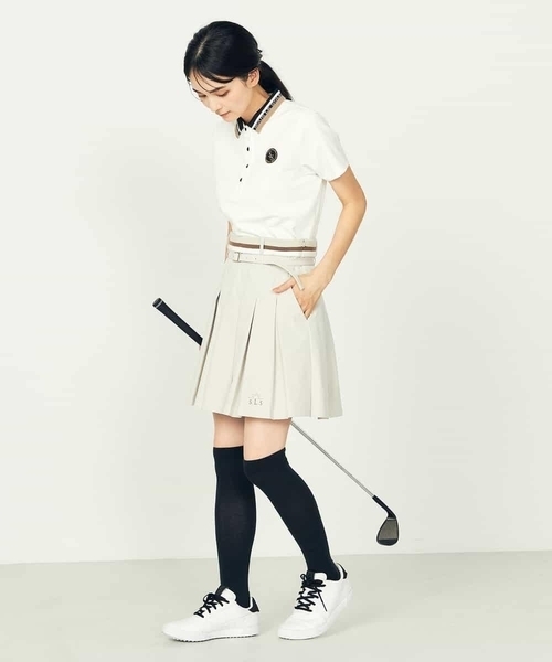 a.v.v（アーヴェヴェ）の「レディースゴルフウエア/ポロシャツ（Tシャツ/カットソー・レディース・ホワイト/ブラック・40/38/36）」の22枚目の写真