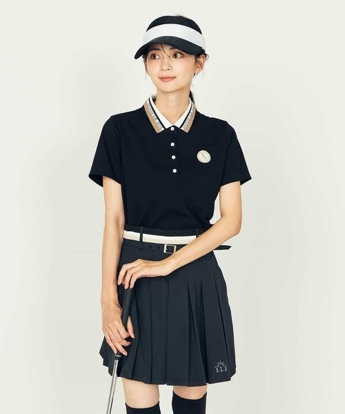 a.v.v（アーヴェヴェ）の「レディースゴルフウエア/ポロシャツ（Tシャツ/カットソー・レディース・ホワイト/ブラック・40/38/36）」の18枚目の写真