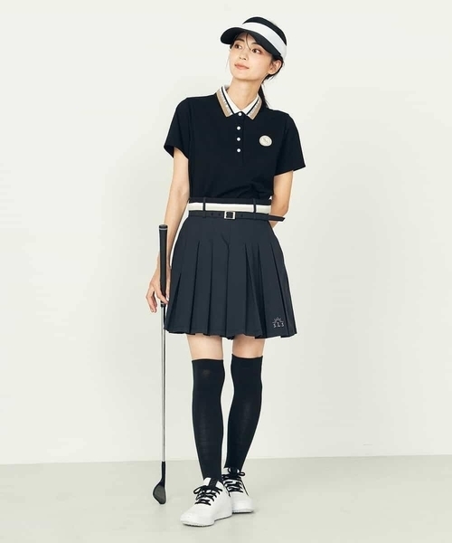 a.v.v（アーヴェヴェ）の「レディースゴルフウエア/ポロシャツ（Tシャツ/カットソー・レディース・ホワイト/ブラック・40/38/36）」の13枚目の写真