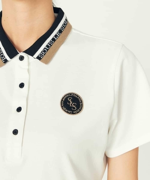 a.v.v（アーヴェヴェ）の「レディースゴルフウエア/ポロシャツ（Tシャツ/カットソー・レディース・ホワイト/ブラック・40/38/36）」の5枚目の写真