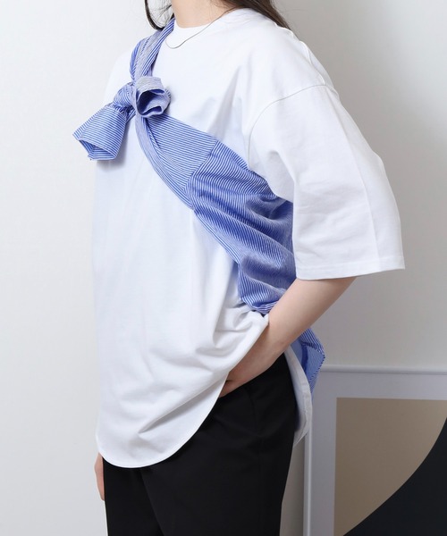 FUNALIVE(ファンアライブ)の「無地 ヘビーウエイト ラウンドテール 半袖 Tシャツ ワイドシルエット(Tシャツ/カットソー・メンズ・チャコールグレー/ホワイト/ネイビー・LL/M/L)」の10枚目の写真