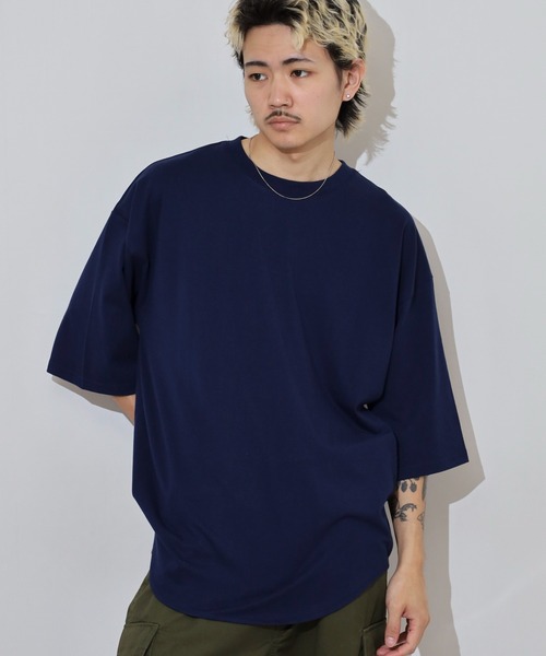 FUNALIVE(ファンアライブ)の「無地 ヘビーウエイト ラウンドテール 半袖 Tシャツ ワイドシルエット(Tシャツ/カットソー・メンズ・チャコールグレー/ホワイト/ネイビー・LL/M/L)」の22枚目の写真