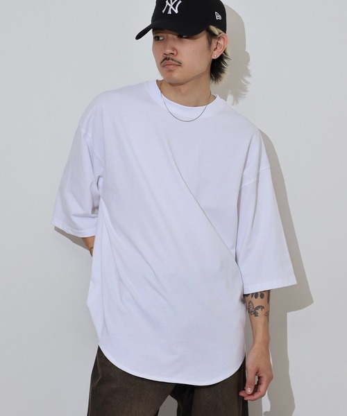 FUNALIVE(ファンアライブ)の「無地 ヘビーウエイト ラウンドテール 半袖 Tシャツ ワイドシルエット(Tシャツ/カットソー・メンズ・チャコールグレー/ホワイト/ネイビー・LL/M/L)」の19枚目の写真