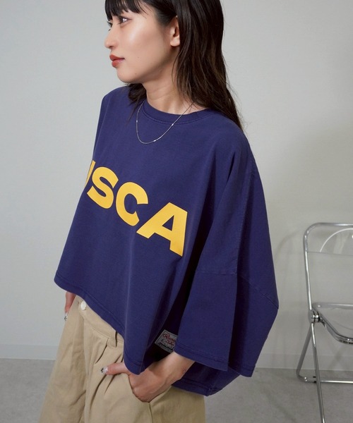 gossara(ゴサラ)の「プリントボリュームT(Tシャツ/カットソー・レディース・ネイビー/アイボリー/チャコール/ブラウン・FREE)」の4枚目の写真