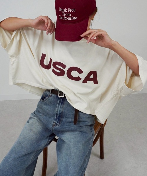 gossara(ゴサラ)の「プリントボリュームT(Tシャツ/カットソー・レディース・ネイビー/アイボリー/チャコール/ブラウン・FREE)」の1枚目の写真