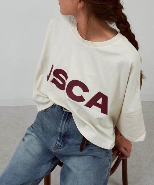gossara(ゴサラ)の「プリントボリュームT(Tシャツ/カットソー・レディース・ネイビー/アイボリー/チャコール/ブラウン・FREE)」の5枚目の写真