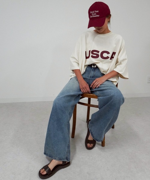 gossara(ゴサラ)の「プリントボリュームT(Tシャツ/カットソー・レディース・ネイビー/アイボリー/チャコール/ブラウン・FREE)」の9枚目の写真
