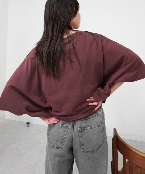 gossara(ゴサラ)の「プリントボリュームT(Tシャツ/カットソー・レディース・ネイビー/アイボリー/チャコール/ブラウン・FREE)」の20枚目の写真