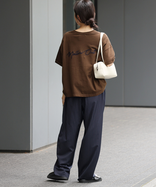 刺繍ロゴハーフスリーブスウェット DISCOAT（ディスコート）の「【WEB限定】刺繍ロゴハーフスリーブ