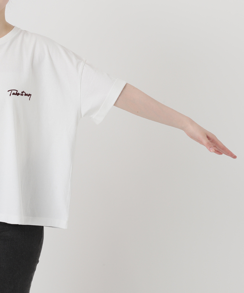 刺繍ロゴハーフスリーブスウェット DISCOAT（ディスコート）の「【WEB限定】刺繍ロゴハーフスリーブ