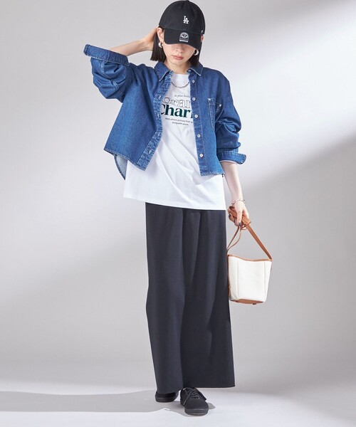 Beau're(ヴュレ)の「BEAURE: キャンバス ミニ バケツ バッグ(ショルダーバッグ・レディース・ベージュ/ブラック/オフホワイト・ONE SIZE)」の11枚目の写真