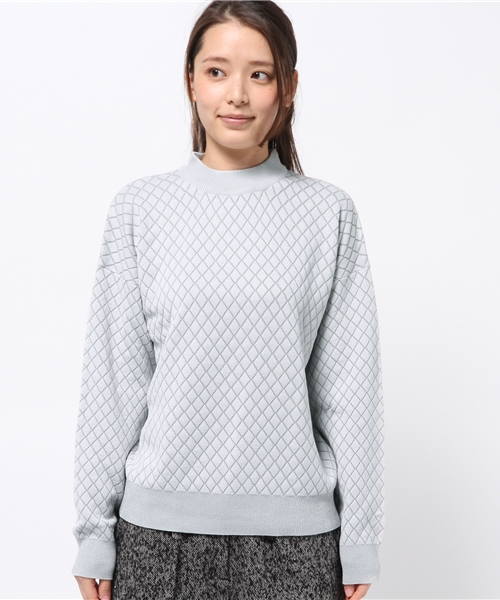 SEVENDAYS=SUNDAY（セブンデイズサンデイ）の「１２Ｇダイヤ柄ジャガードプルオーバー（ニット/セーター・レディース・杢グレー/オートミール/ネイビー/カーキ・LARGE/MEDIUM）」の5枚目の写真