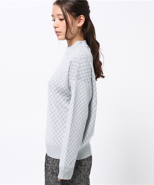 SEVENDAYS=SUNDAY（セブンデイズサンデイ）の「１２Ｇダイヤ柄ジャガードプルオーバー（ニット/セーター・レディース・杢グレー/オートミール/ネイビー/カーキ・LARGE/MEDIUM）」の6枚目の写真