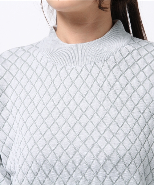 SEVENDAYS=SUNDAY（セブンデイズサンデイ）の「１２Ｇダイヤ柄ジャガードプルオーバー（ニット/セーター・レディース・杢グレー/オートミール/ネイビー/カーキ・LARGE/MEDIUM）」の8枚目の写真