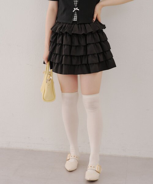 ★boohoo★ リネン ルック フリル ミニ スカート セール】Tiered Frilled Miniskirt /ティアード フリル ミニ