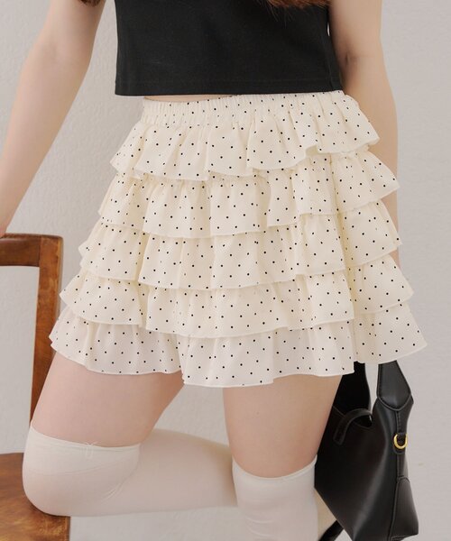 Another Branch olive des olive（アナザーブランチオリーブデオリーブ）の「【＠may_81oセレクト】アソートフリフリミニスカート（スカート・レディース・ブラック/レオパード/ドット/チェック・FREE）」の5枚目の写真