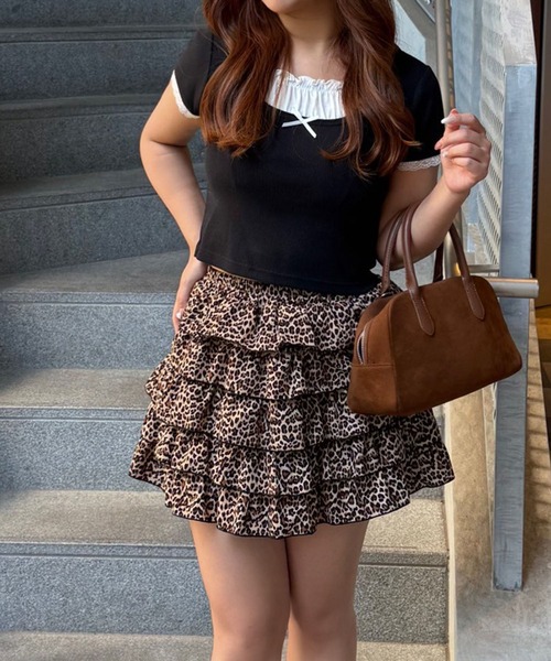 Another Branch olive des olive（アナザーブランチオリーブデオリーブ）の「【＠may_81oセレクト】アソートフリフリミニスカート（スカート・レディース・ブラック/レオパード/ドット/チェック・FREE）」の14枚目の写真