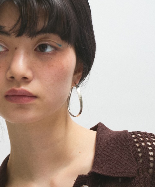 EO（イオ）】Oval hoop pierce（ピアス（両耳用））｜ADAM ET