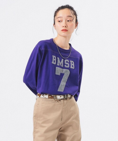 BEAMS BOY（ビームスボーイ）の「【ビームスの百名品】テンジク フットボール 3/4 Tシャツ（Tシャツ/カットソー・レディース・グレー/ホワイト/パープル/ネイビー・1/2）」の4枚目の写真