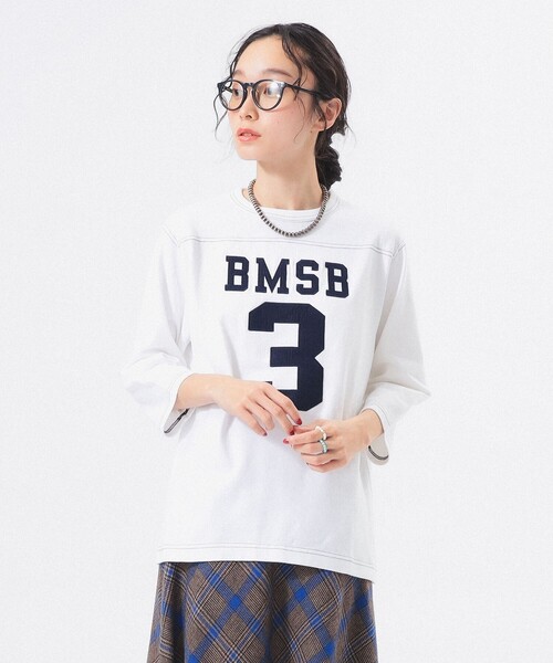 BEAMS BOY（ビームスボーイ）の「【ビームスの百名品】テンジク フットボール 3/4 Tシャツ（Tシャツ/カットソー・レディース・グレー/ホワイト/パープル/ネイビー・1/2）」の2枚目の写真