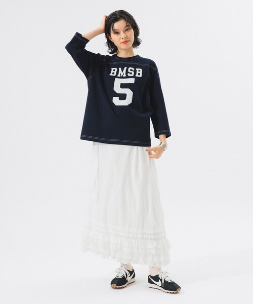 BEAMS BOY（ビームスボーイ）の「【ビームスの百名品】テンジク フットボール 3/4 Tシャツ（Tシャツ/カットソー・レディース・グレー/ホワイト/パープル/ネイビー・1/2）」の7枚目の写真