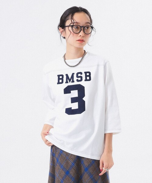 BEAMS BOY（ビームスボーイ）の「【ビームスの百名品】テンジク フットボール 3/4 Tシャツ（Tシャツ/カットソー・レディース・グレー/ホワイト/パープル/ネイビー・1/2）」の12枚目の写真