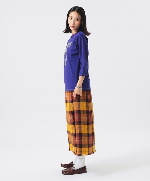 BEAMS BOY(ビームスボーイ)の「テンジク フットボール 3/4 Tシャツ(Tシャツ/カットソー・レディース・グレー/ホワイト/パープル/ネイビー・1/2)」の18枚目の写真