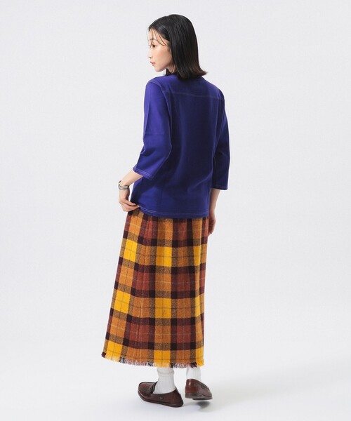 BEAMS BOY(ビームスボーイ)の「テンジク フットボール 3/4 Tシャツ(Tシャツ/カットソー・レディース・グレー/ホワイト/パープル/ネイビー・1/2)」の19枚目の写真